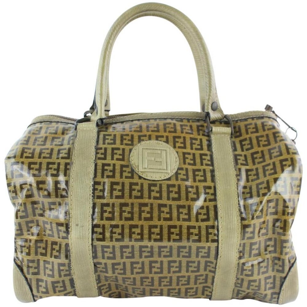 Fendi Brown Crystal Canvas Monogram FF Zucca Bosto